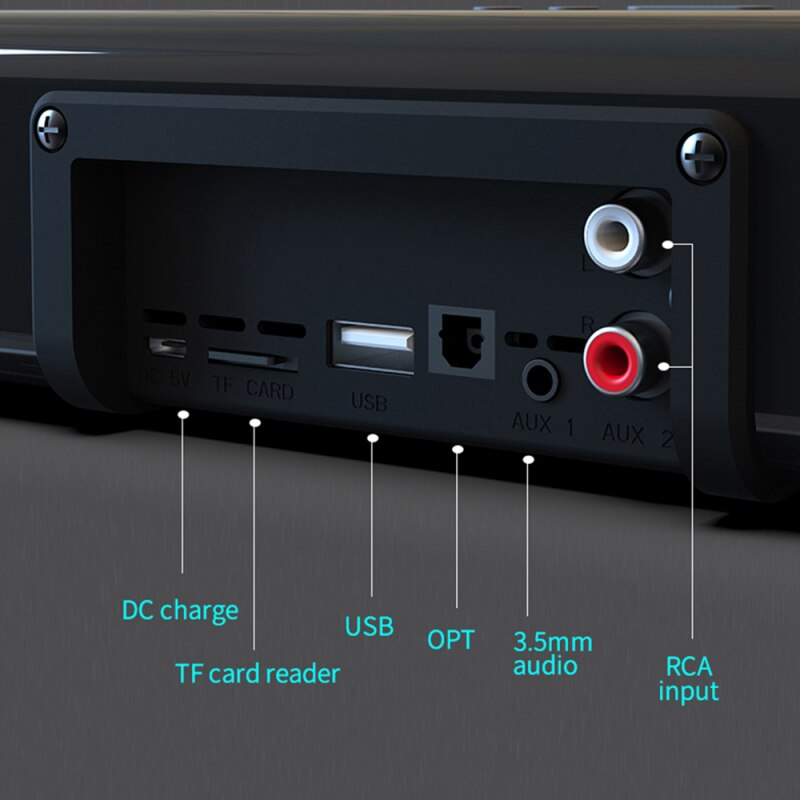 Columna de altavoz Bluetooth inalámbrico para cine en casa, barra de sonido para ordenador, centro de música con altavoces de reloj cargador inalámbrico, 4000 mAh
