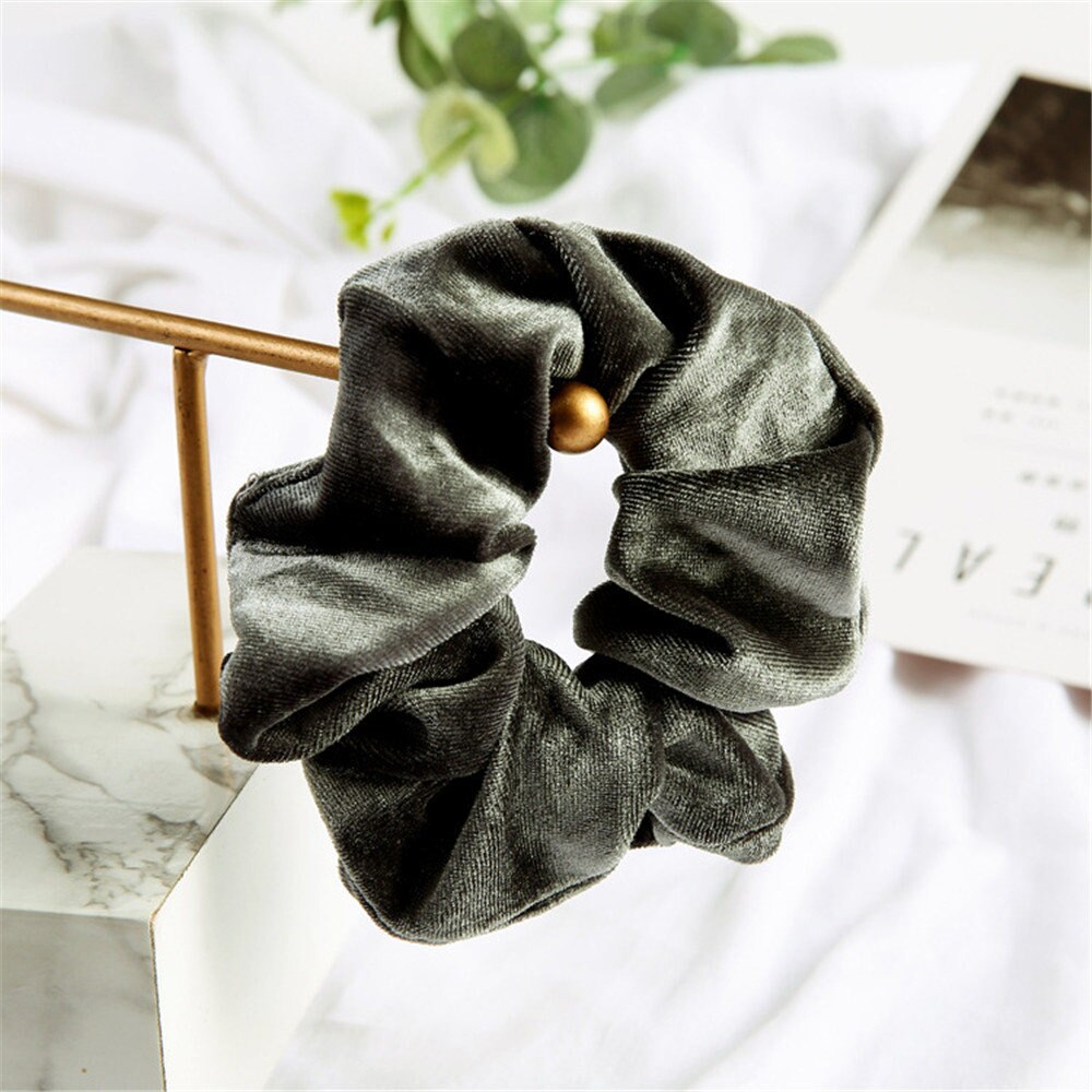 Pinza de pelo de terciopelo para mujer, coleteros sólidos para niña, banda de goma elástica, diadema navideña, accesorios para el cabello