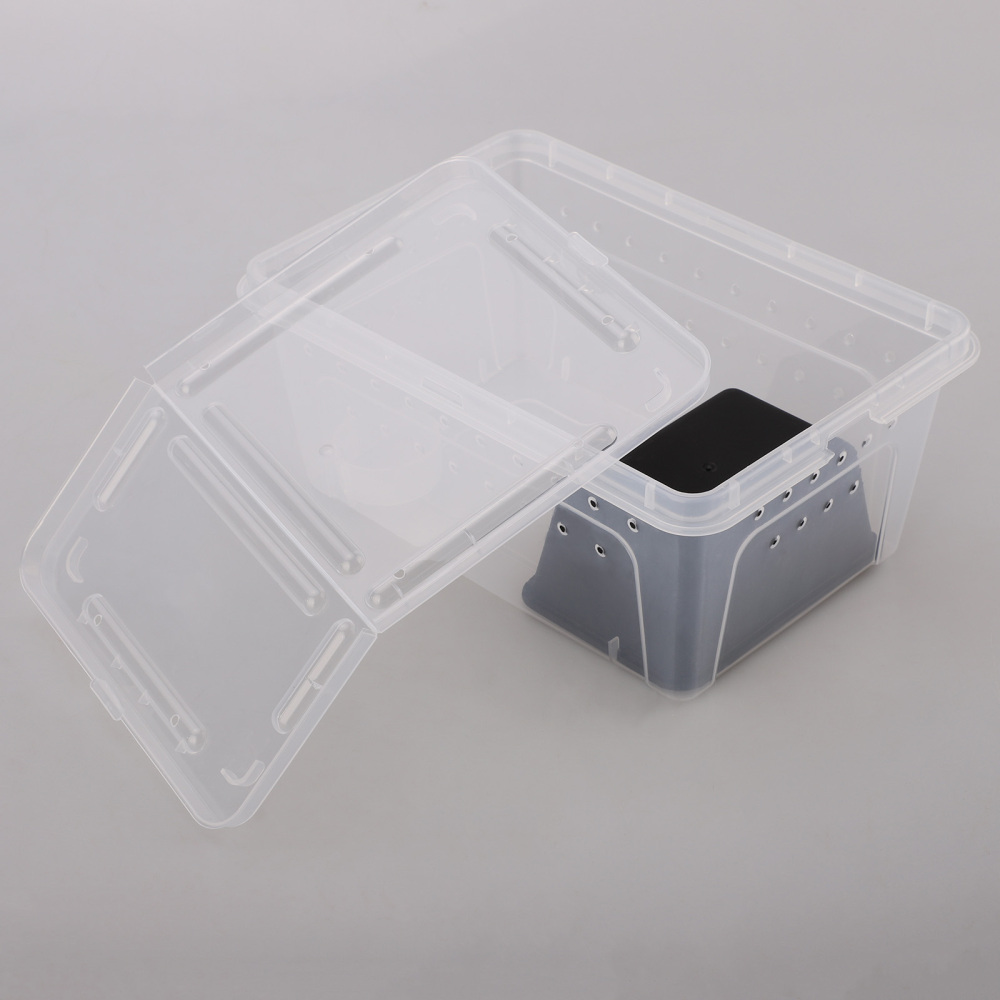 Reptile Feeding Box Transparent Animal Habitat Cage PP Pet Turtle Tank Terrarium For Spider Scorpion Gecko Insect Snake Tortoise