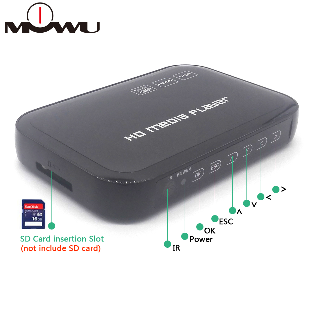 1080p Full HD HDMI Media Player H.264 MKV HDD HDMI Media Player Center USB OTG SD AV TV AVI RMVB RM