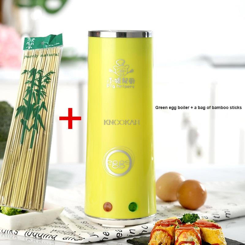 Elektrische Automatische Multifunctiona Mini Loempia Maker Omelet Ergste Ontbijt Eierkoker Keuken Koken Eierkoker: Green with Stick