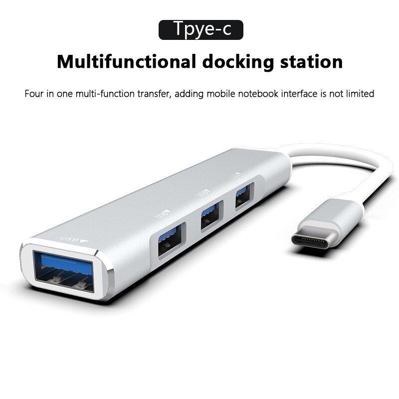 UTHAI SRJ Aluminum Alloy USB3.0/type-c Splitter 5 in 1/4 in 1 Docking Hub with Card Reader TF/SD USB3.0*1/2.0*3