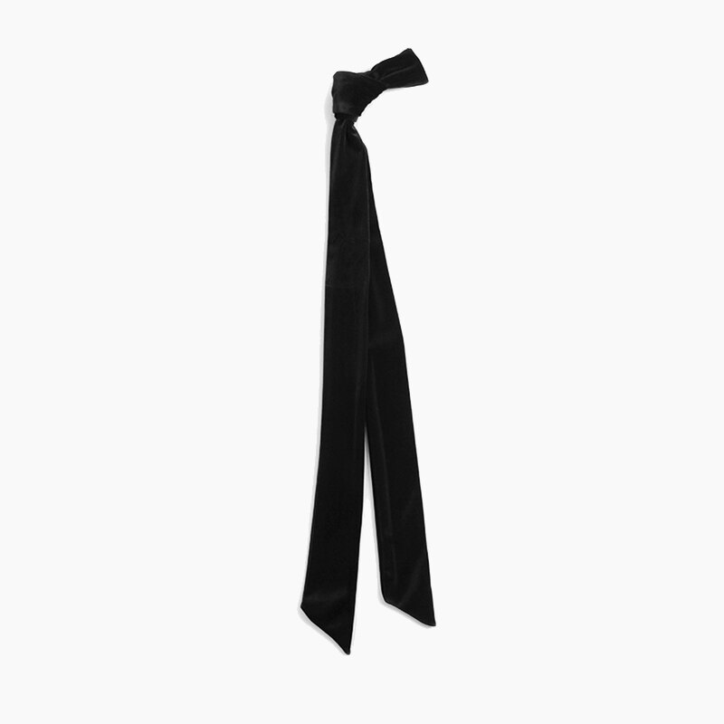 200cm de largo terciopelo gargantilla Color sólido Chic cuello bufanda mujeres Skinny bufanda Bandana cuello desgaste de la muñeca ropa de cabeza [1277]: Black