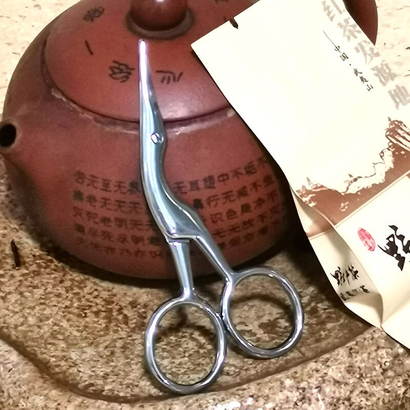1 stk 9.4cm mini kranvintage saks ekstra liten rustfritt stål broderi saks bart trimming bærbar saks herre skjegg