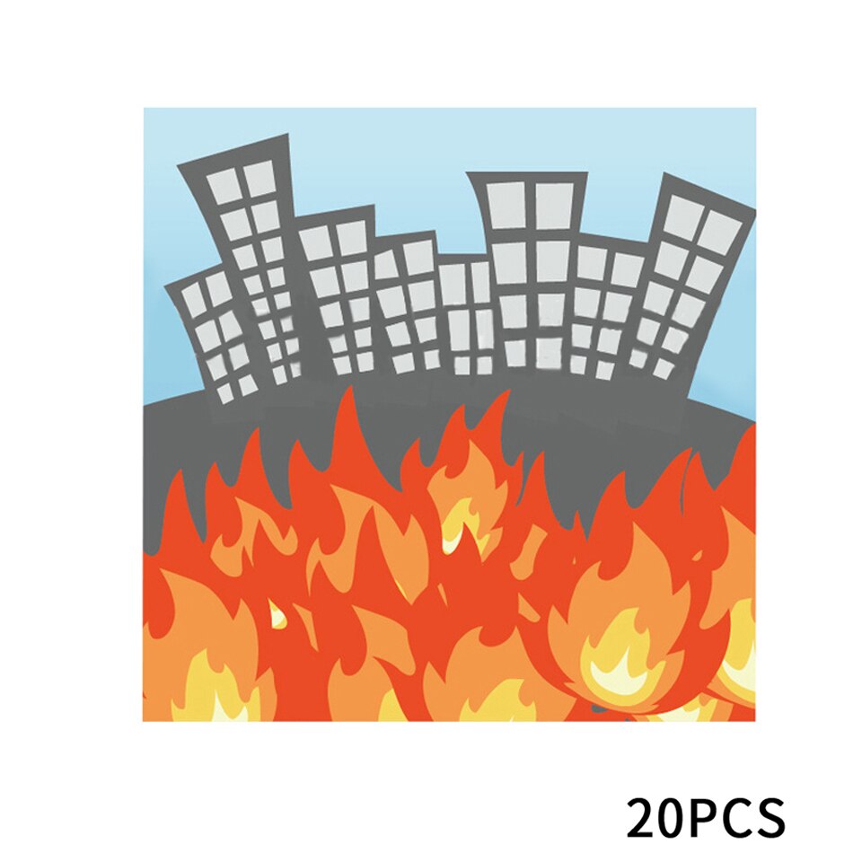 1 Set Firefighter Theme Decoration DIY Spiral Ornaments Fire truck Balloons Disposible Tableware Kids Birthday Party Supplies: napkin