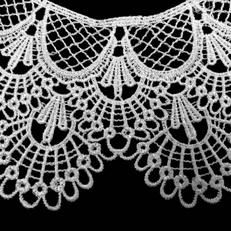 Black Flower Leaf Embroidery Collar Venise Lace Flowers Neckline Collar Applique Trim and Lace fabric sewing supplies