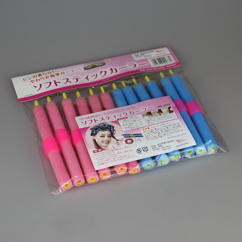 12pac/lot Hair Twist Flex Soft Foam Rods Beauty Curly Spiral Bendy Twist Curl Curlers Rollers Set -35