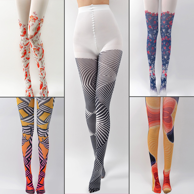 Vrouwen Panty Harajuku Lolita Tattoo Panty Kawaii Leuke Karper Gradiënt Patroon Kousen Vrouwen Preppy Stijl Panty