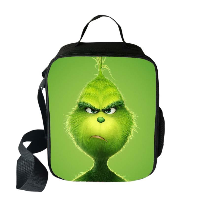 Grün Grinch Mittagessen Taschen Jungen Mädchen Reisen Tote Taschen Picknick Lebensmittel Frisch Lagerung Taschen Student Mini Umhängetasche: 008