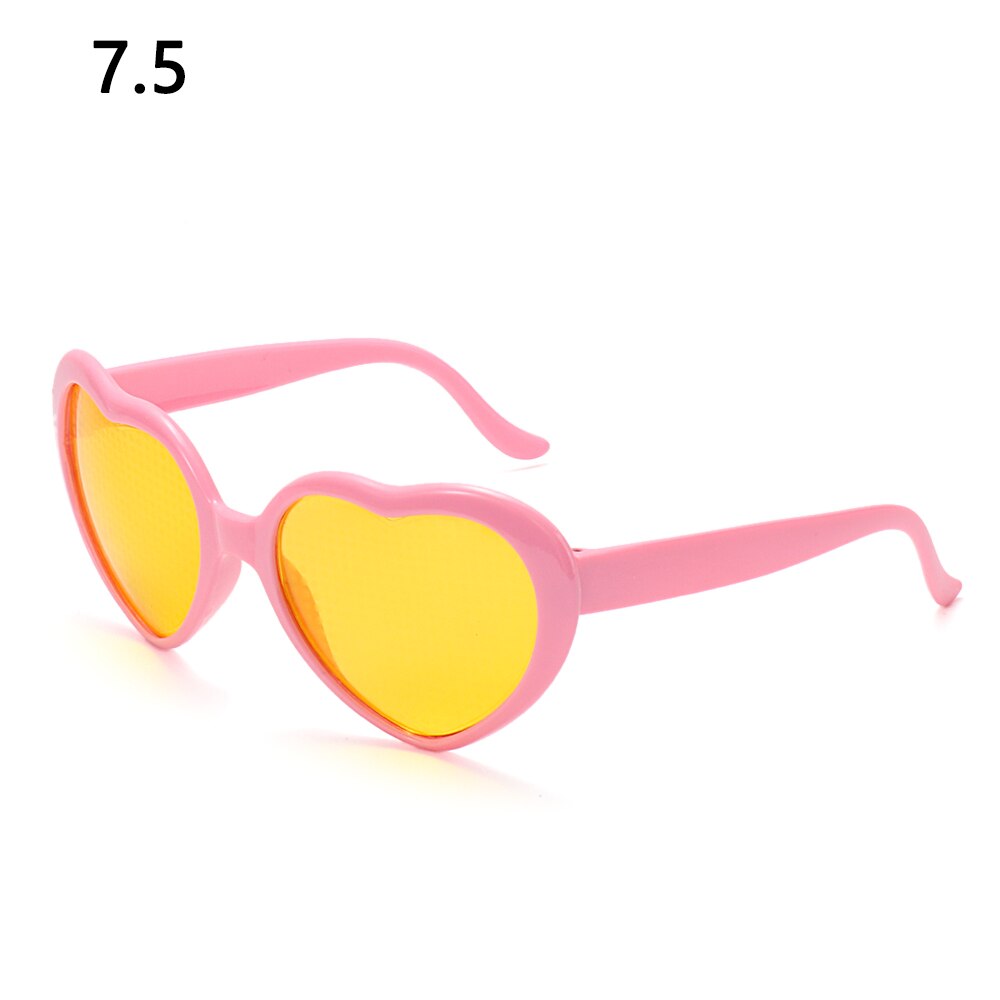 Love Heart Shaped Effects Glasses Watch The Lights Change to Heart Shape At Night Diffraction Women Sunglasses: A-Pink