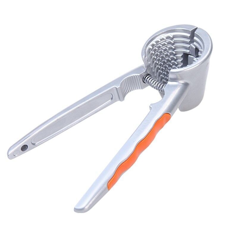 Aluminum Nutcracker with Four Nips Clamps Kitchen Tool Multi-Functional Nut Cracker Sheller Walnut Cracker Plier Opener Tool: Orange