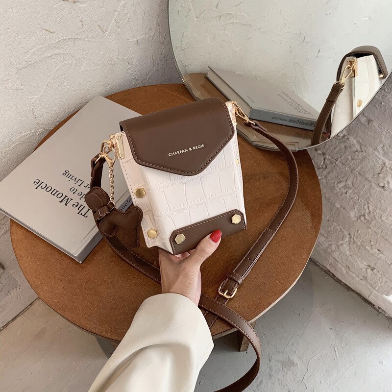 Uosc Retro Tas Mobiele Telefoon Tas Krokodil Mode Textuur Schoudertas Diagonaal Tas Dames Schoudertas Vrouwen Messenger Ba