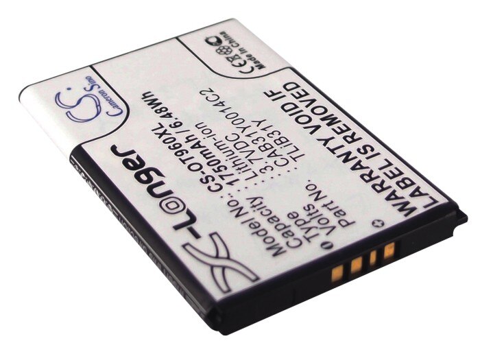 CS 1750mAh/6.48Wh battery for Alcatel AUTHORITY, One Touch 955,One Touch 960,OT-955,OT-960,OT-960C,CAB31Y0008C2,