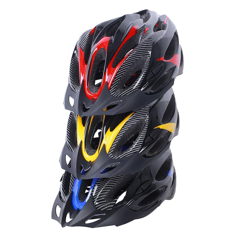Ultralight Adjustable Cycling Helmet Red/Yellow/Blue Bicycle 65 Cm Safety with Visor Shockproof Bike Road