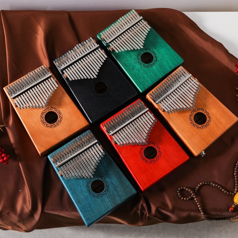 17/21 Key Kalimba Custom Carved African Solid Pine Mahogany Thumb Finger Piano Kalimba Thumb Piano Instrument