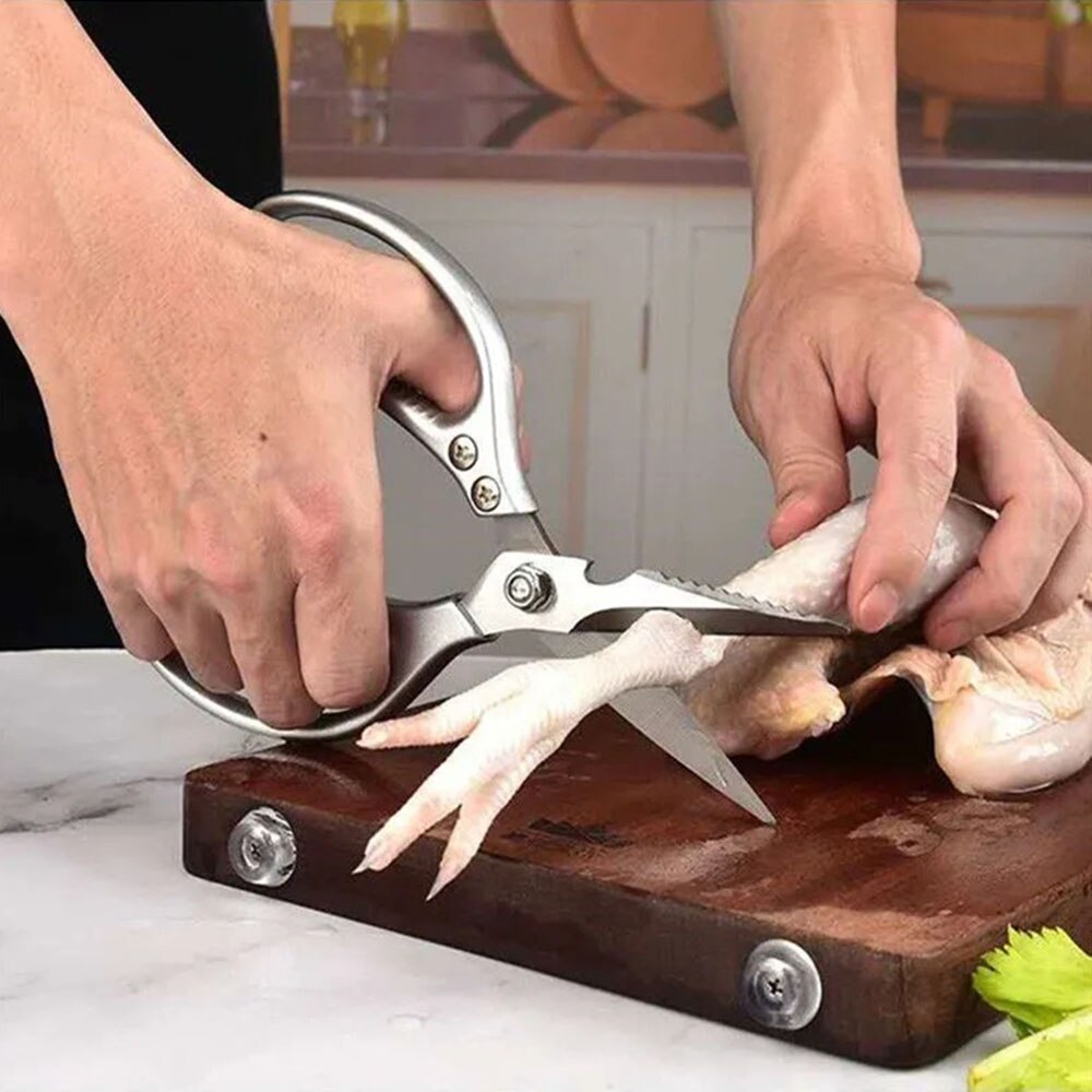 Tijeras de acero inoxidable para cocina, utensilio multifunción para cortar hueso de pollo, pato y pescado, tijeras de cocina