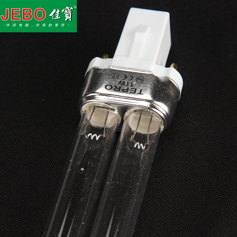 JEBO UV Sterilizer Water Filter Light Tube 2-pin G23 Base Linear Twin Tube UV-C Germicidal Ultraviolet Light Bulb Replacement