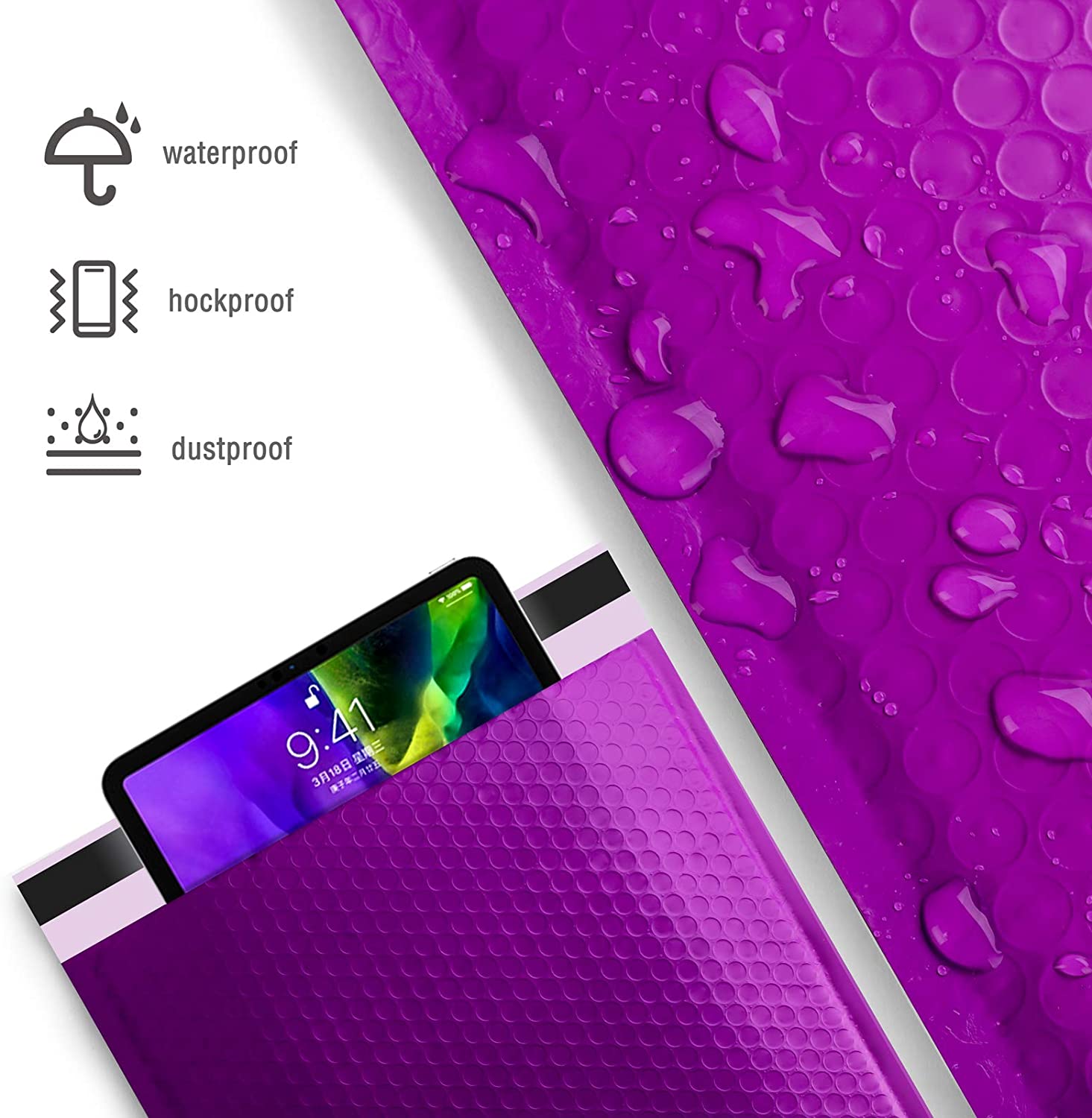 Purple Bubble Mailers Bubble Poly Mailers Packaging for Small Business, Self-Seal Bags, Packaging Bags, Padded