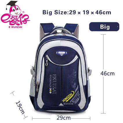 Kinderen Schooltassen Voor Meisjes Jongens Nylon School Rugzakken Kids Rugzak Reistas Mochilas Infantil Bolsa Escolar: navy blue big size