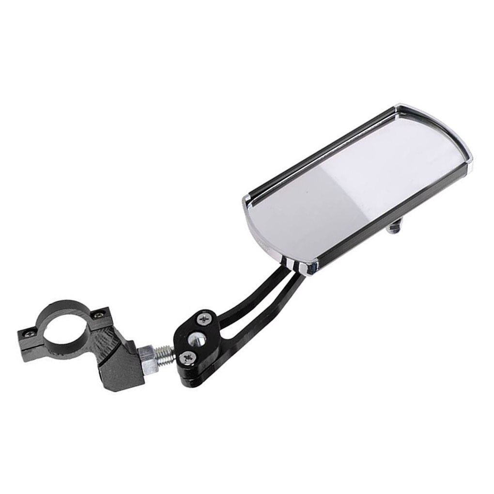 Espejo retrovisor de aleación de aluminio para bicicleta con rotación de 360 grados espejo trasero para bicicleta manillar Flexible accesorio de seguridad espejo: Black-1 Pcs