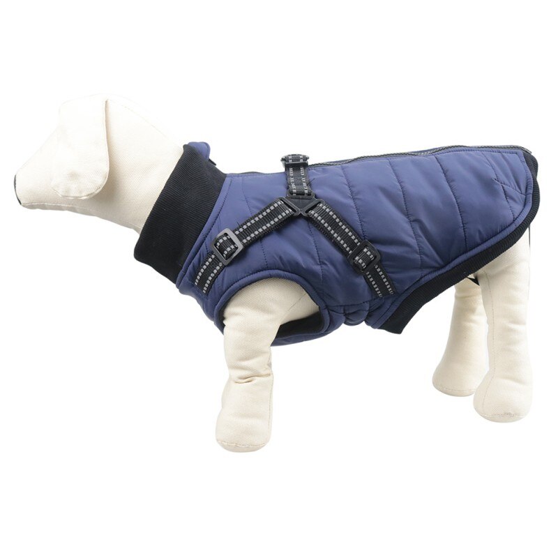 Autumn Winter Pet Cotton Vest Chest and Back Thickened Dog Coat High Collar Protection Pet Neck