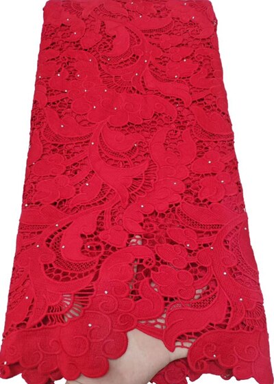 Afrikaanse Koord Kant Stof, chemische Kant Water Oplosbare Guipure Kant Stof Voor Bruiloft Puur Wit YTB86