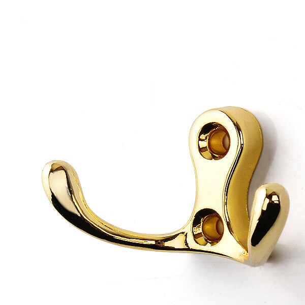 5pcs/lot Zinc Alloy Bronze Clothes Hangers Wall Hooks Coat Bag Hat Hanging Hooks Bathroom Kitchen Anitque Racks with screws: 305 Gold