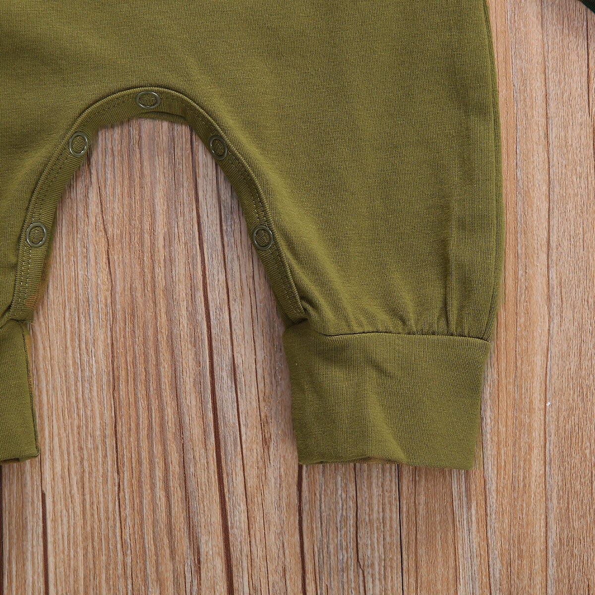 2 pces bebê menino macacão conjunto, carta impressão manga longa macacão, o-pescoço algodão playsuit + chapéu para a primavera, outono, inverno