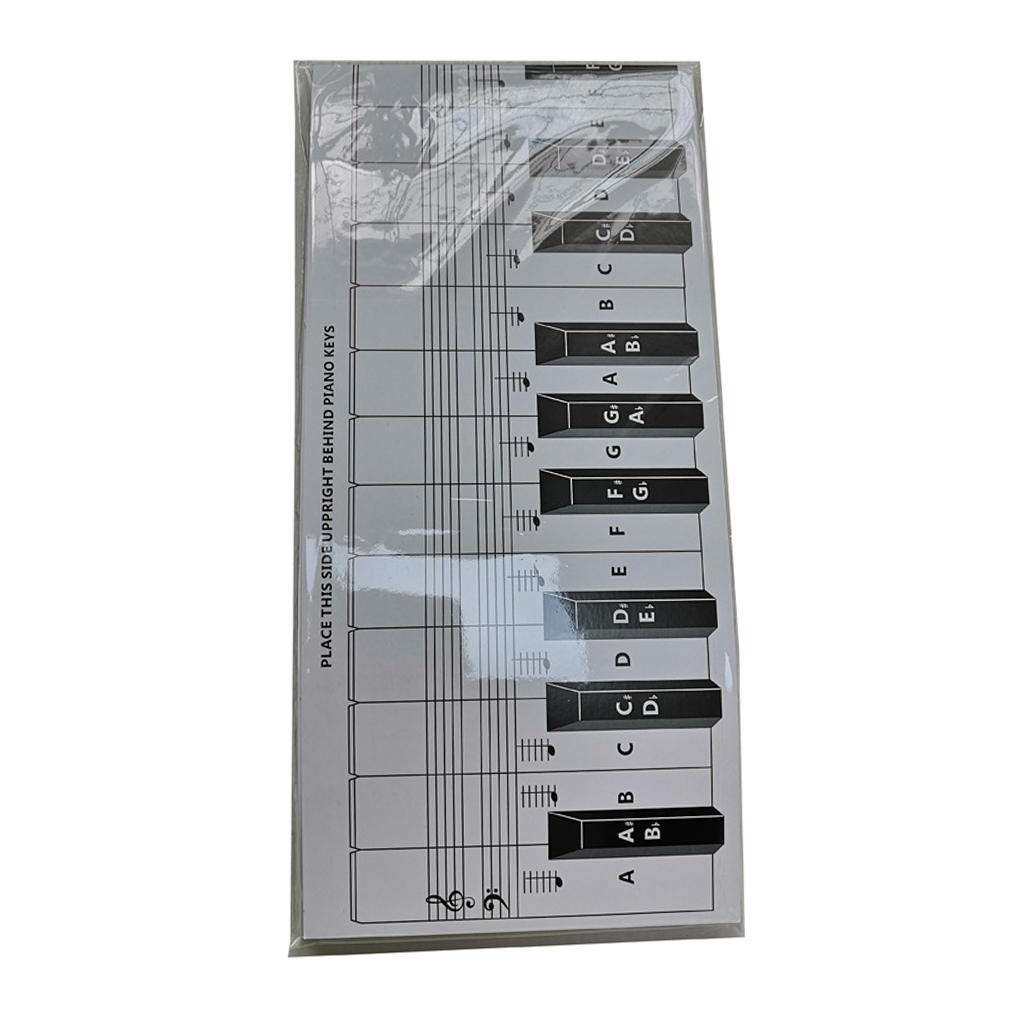 Ensemble de papiers d&#39;aide à la pratique du clavier, Guide du tableau des notes de Piano, carton d&#39;entraînement à 88 touches à l&#39;échelle 1:1, autocollants de Piano transparents