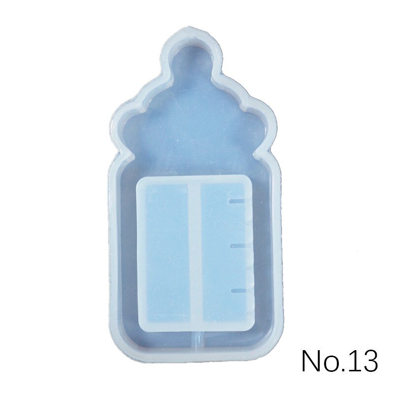 SNASAN Quicksand key pendant Silicone Mold jewelry making DIY tool UV epoxy resin molds Dried Flower Resin Decorative Crafts: No13 Feeding bottle