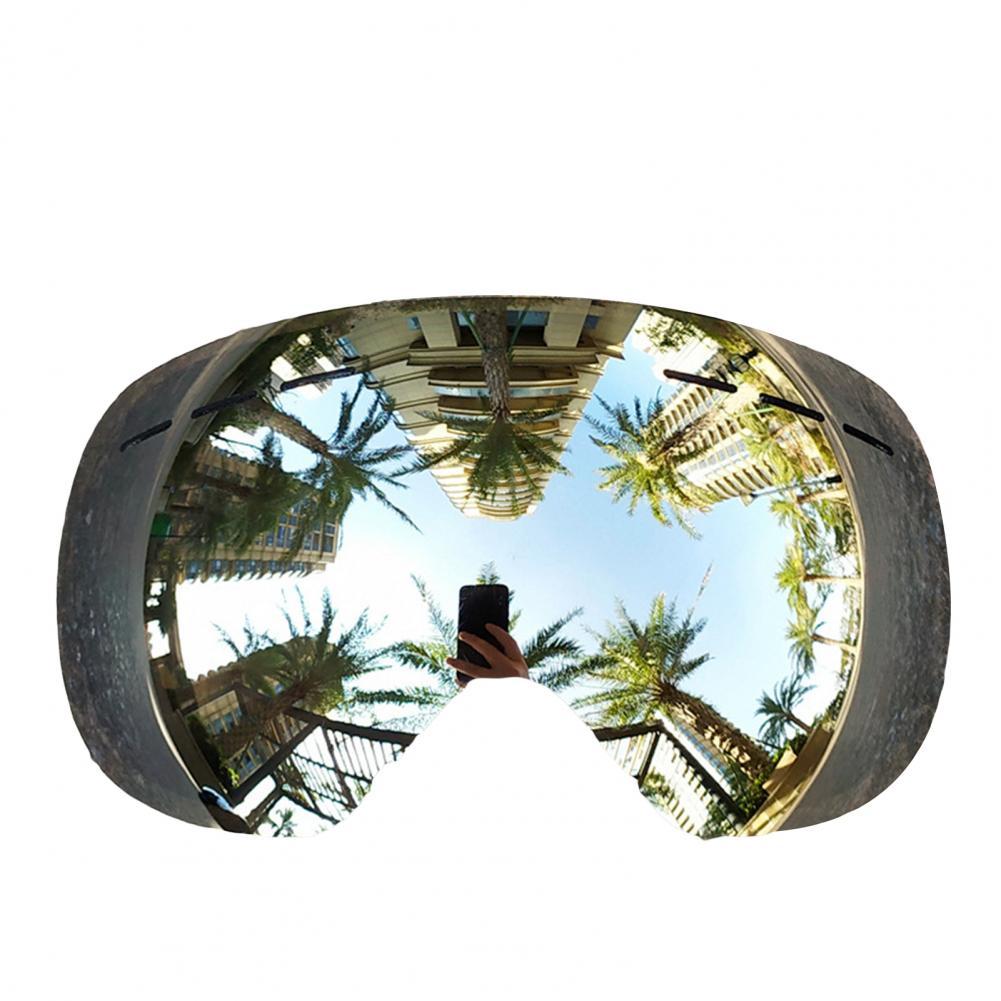 1Pc Useful Winter Goggles Lenses Double-layer Windproof Snow Blindness Proof Winter Anti-Fog Snow Ski Glasses Lenses: Silver