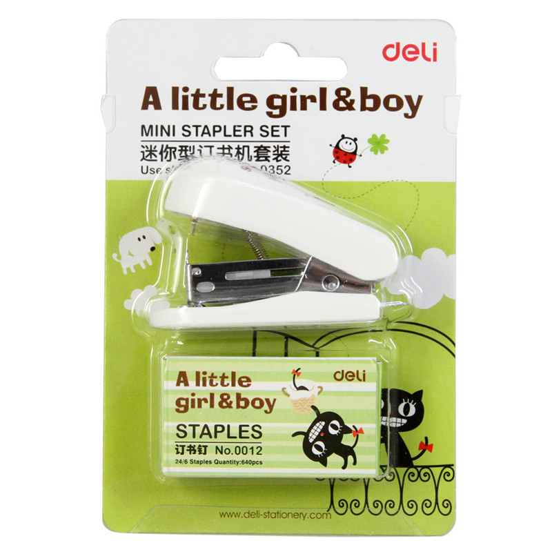 Mini Stapler, portable Stapler Set ， include Stapler staple remover & Standard Staples, 3-in-1 , 12 Sheet Capacity, -LF01-149