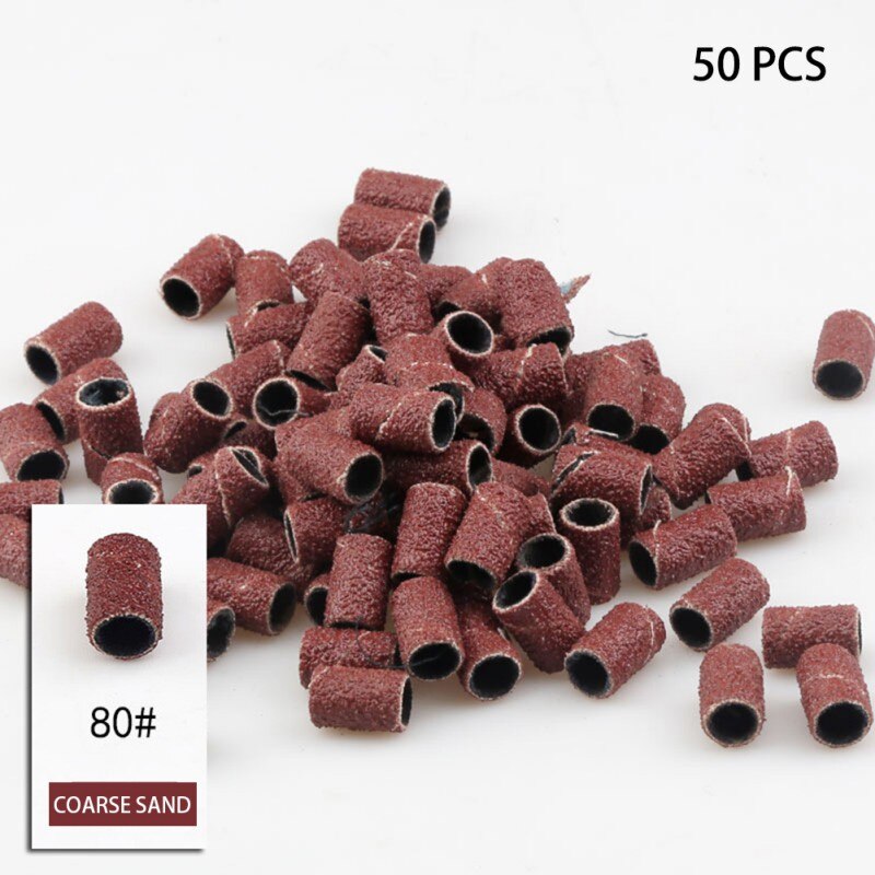 50 / Bag Sanding Head Sanding Ring Stand Machine Nail Ring Sanding Machine Nail Sand Ring 180/120/80 #: 80#