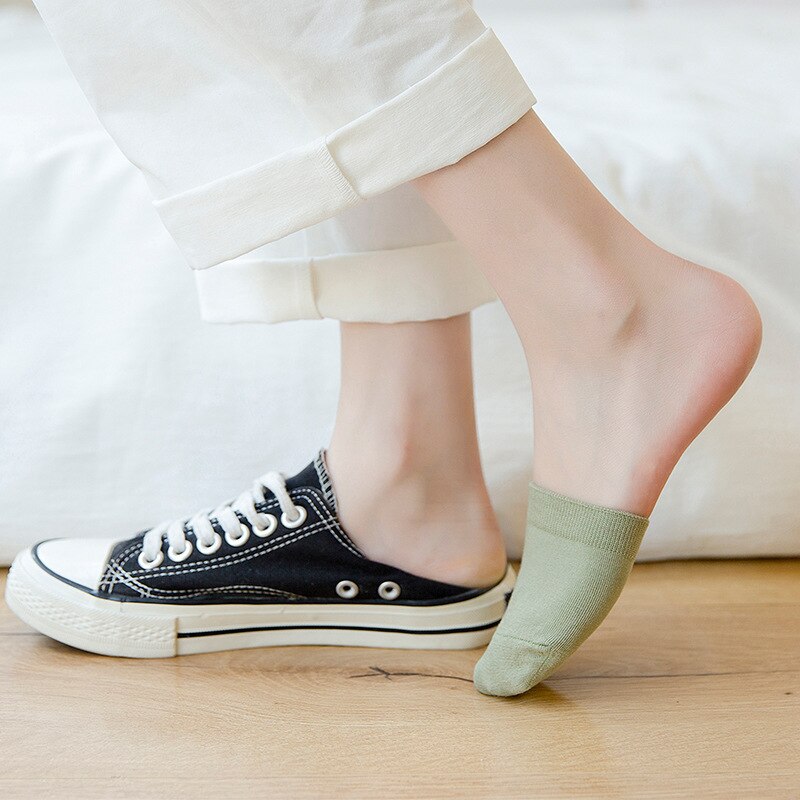 Half Socks Women Front Sole Shallow Mouth Anti-skid Half Foot Slipper Socks Summer Thin Invisible Socks