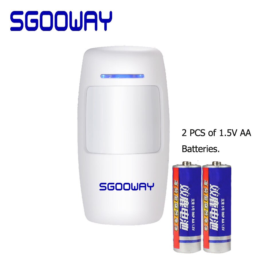 Sgooway trådløs passiv infrarød detektor pir bevægelsessensor til 433 mhz wifi gsm pstn hjemmesikkerhedsalarmsystem: 1 stk pir detektor