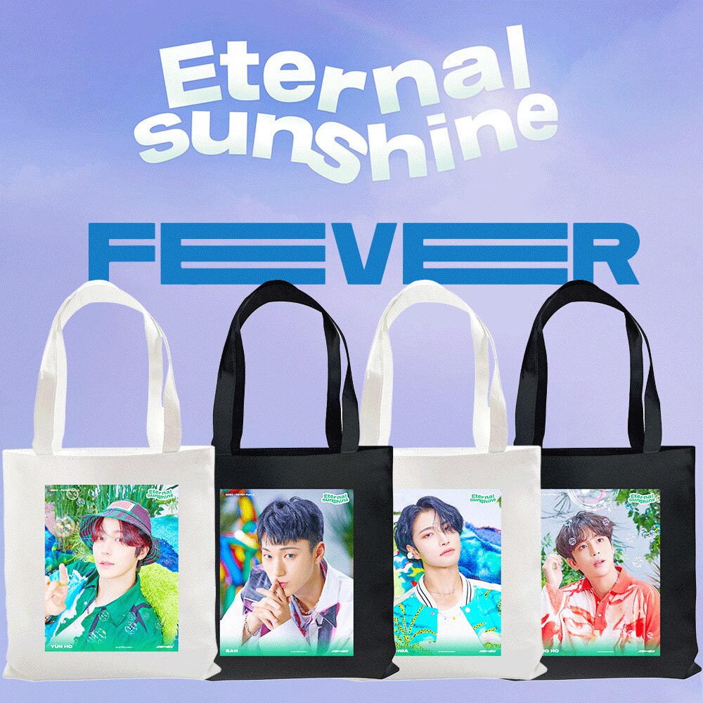 ATEEZ-bolsas de lona para ATINY Hongjoong Seonghwa Yunho Yeosang Mingi Wooyoung Jongho, bolso de compras ecológico ligero