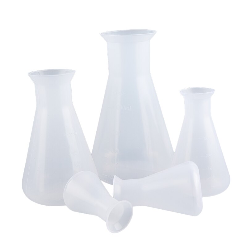 50/100/250/500/1000ml Plastic Conical Flask Narrow Neck Erlenmeyer Flask Chemistry Biological Laboratory Equipment