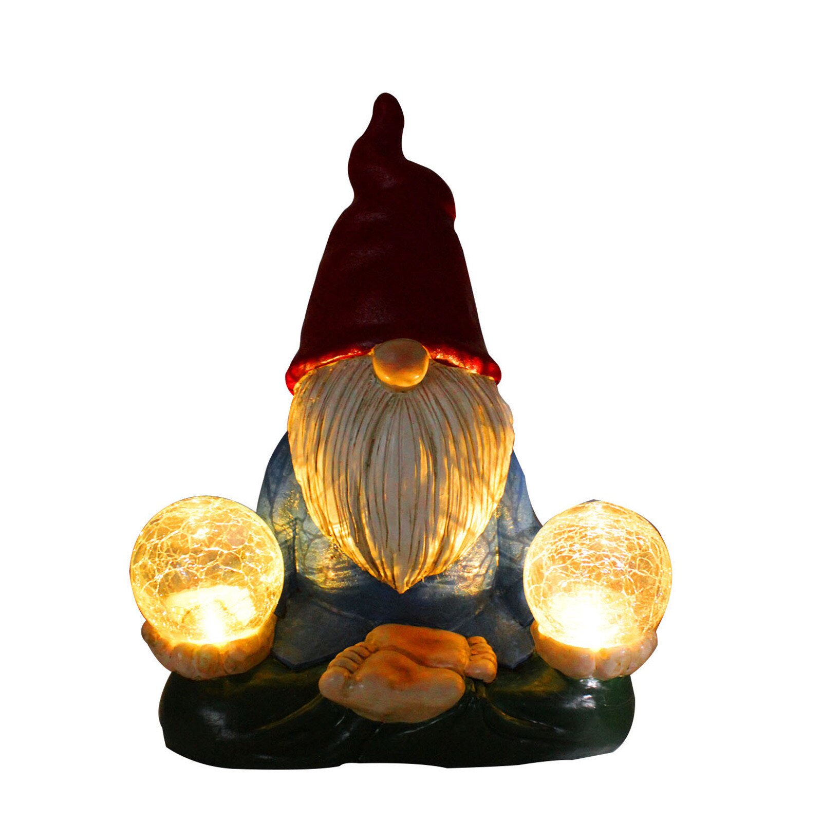 Garden Dwarf Statue-resin Dwarf Statue Carrying Magic Ball And Solar Led Light Gnomes Ogród Садовые Фигуры Большие Figurines
