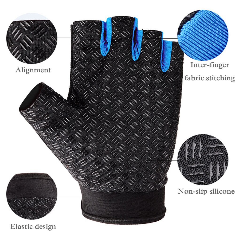 Guantes Unisex para gimnasio y Fitness, guantes deportivos para levantamiento de pesas con medio dedo para Crossfit, culturismo, ciclismo y ciclismo al aire libre