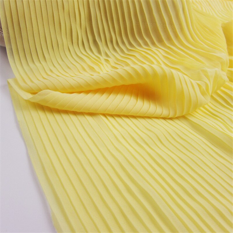 1 Yard Yellow Chiffon Ruffled Lace Fabric Frill Pleated Fabric For Houte Couture, Show, Costume , Summer Dress