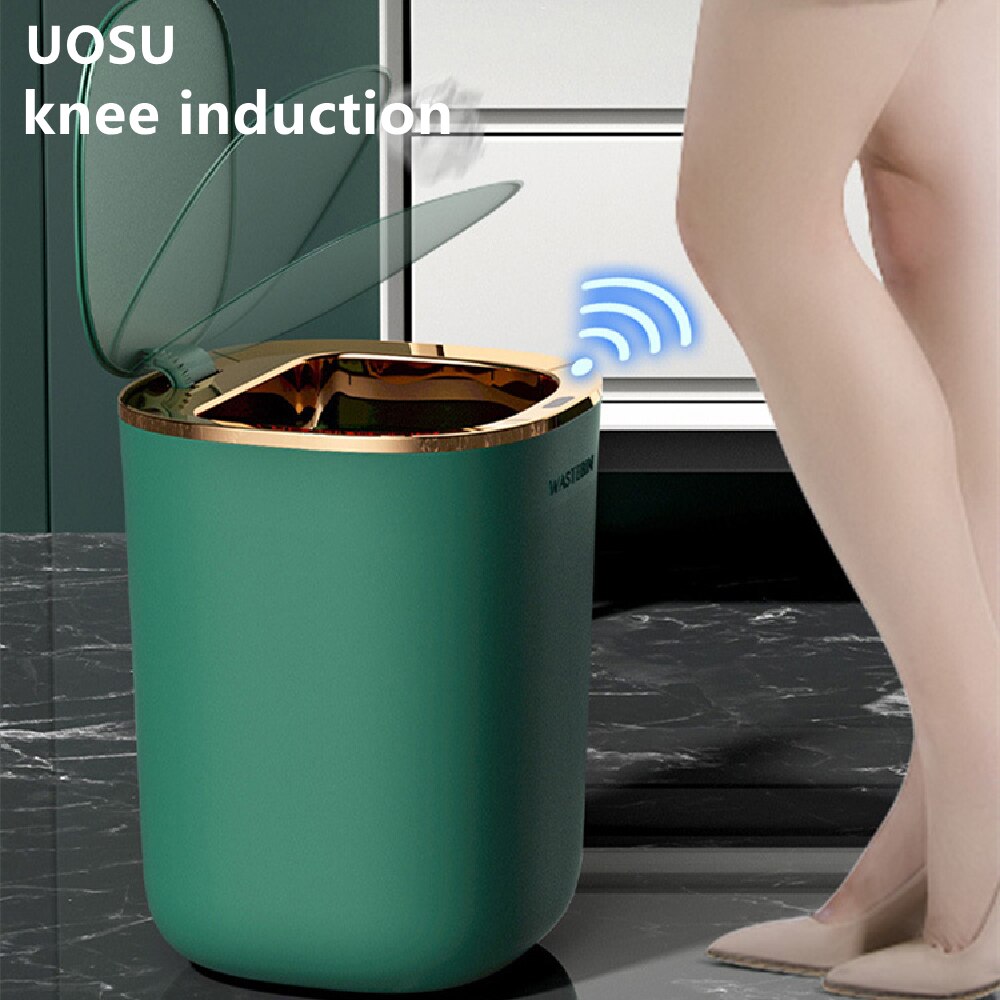Smart Induction Trash Can Automatic Intelligent Sensor Dustbin Electric Touch Trash Bin for Kitchen Bathroom Bedroom Garbage