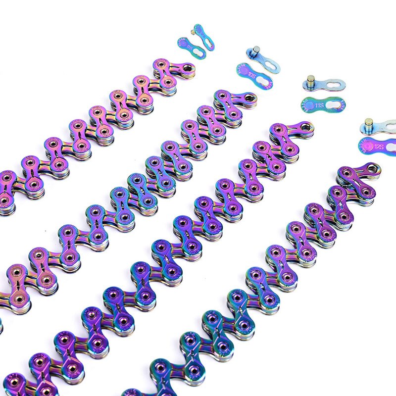 Bicycle Chain Rainbow Colorful Mountain MTB Road Bike Shifting Chain 9/10/11/12 Speed With Connector Master Links BC0581