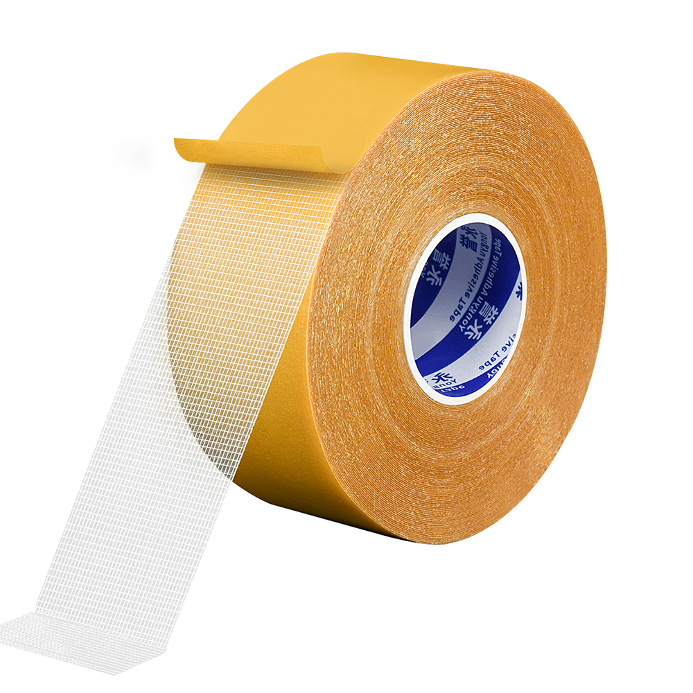 Double Sided Fabric Tape Resistente Clear Super Stick Tape with Fiberglass Mesh High Tack Strong Adhesive for Carpet Wall Craft