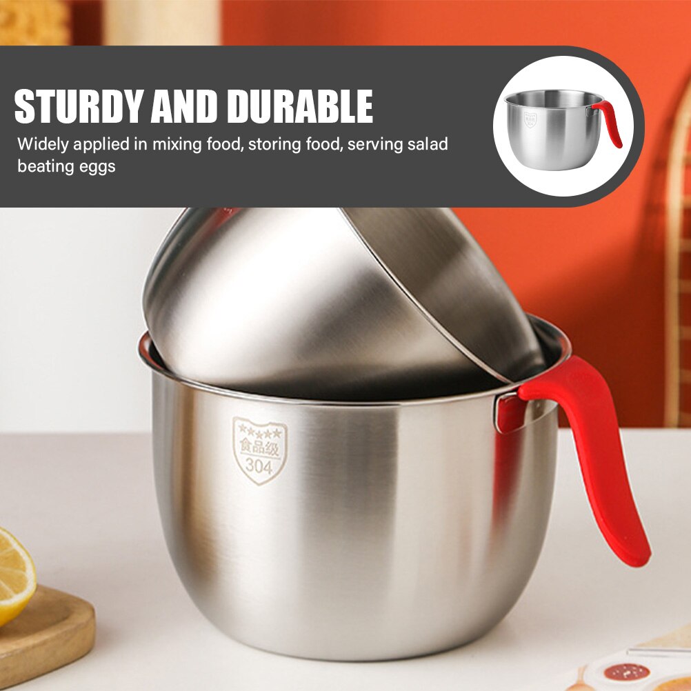 Roestvrij Staal Ei Mengen Wastafel Kom Voedsel Container Voedsel Slakom Met Handvat