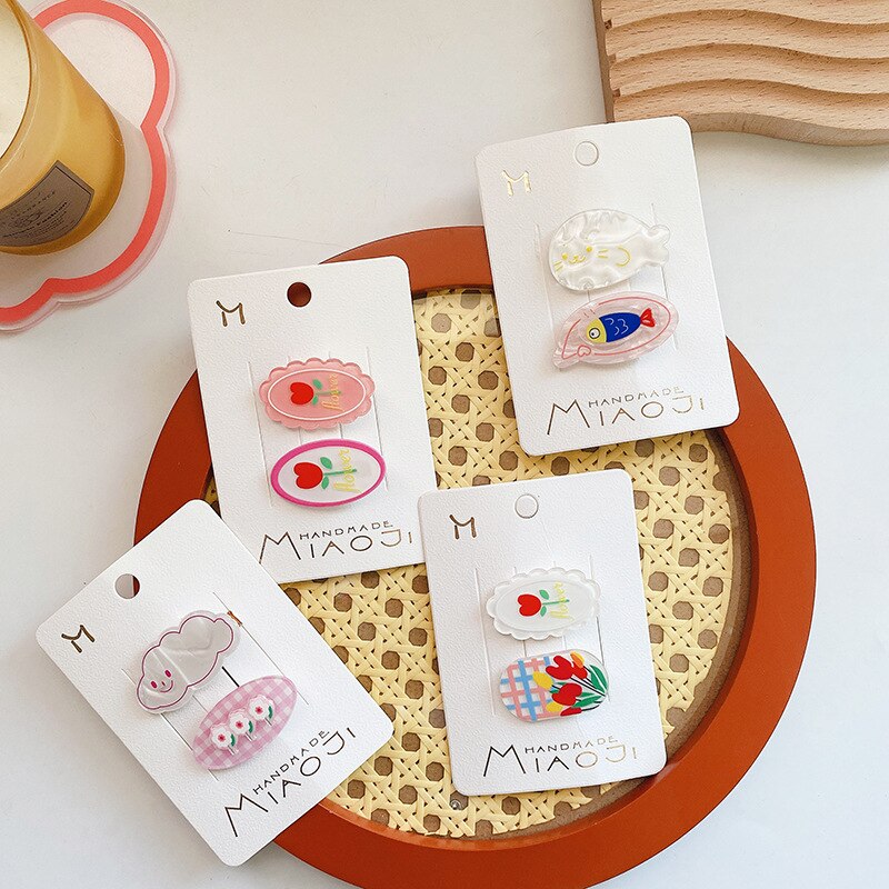 2022 nuovo 2 pz bambini forcine dolci nuvola fiore pesce forcine per ragazze clip di capelli per bambini Mini copricapo per bambini accessori per bambini