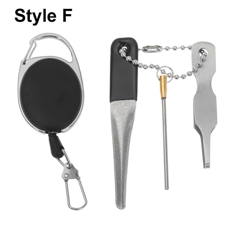 1 Set Fishing Quick Knot Tying Tool Fast Hook Nail Knotter Line Cutter Clipper Nipper Hook Sharpener Fly Fishing Tackle Gear: Style F