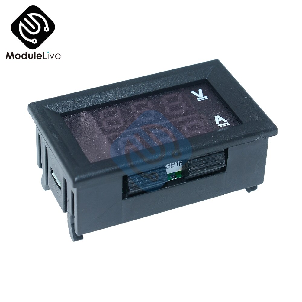 Mini Digitale Voltmeter Ampèremeter Dc 100V 10A Panel Amp Voltage Volt Current Meter Tester 0.56 ''0.56Inch Blauw red Dual Led Display