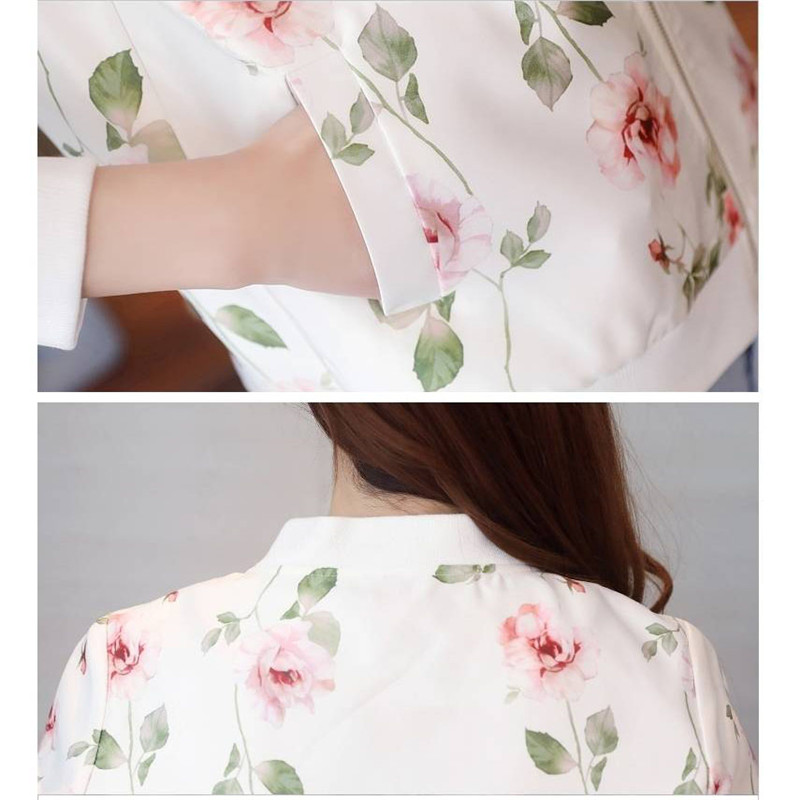 Blouson imprimé Bomber pour femme, à manches longues, manteaux simples, fins et fins, taille Plue, nouvelle été