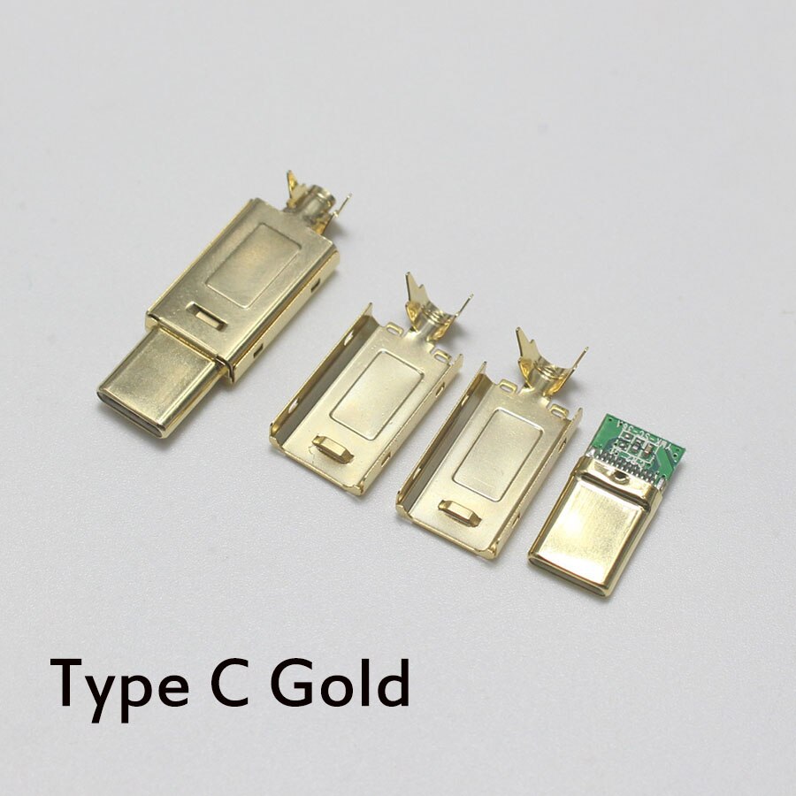 1/2/5 stk guldbelagt type c usb a usb b mini usb mikrostik jack hale socket stik port socket til hifi lydadapter