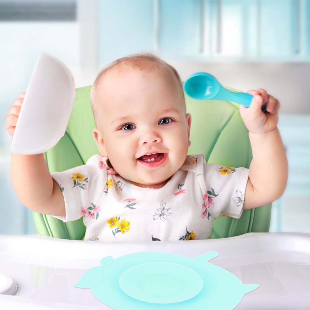1pc Silicone bébé alimentation napperon ventouse anti-dérapant bébé vaisselle bol tapis